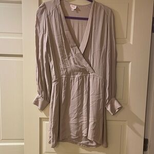 Parker Taupe Wrap Dress lined